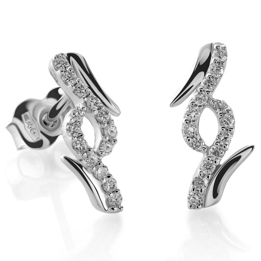 Orphelia® &#039;Cosima&#039; Femmes Or blanc 18C Puce d&#039;oreille - Argent OD-5323