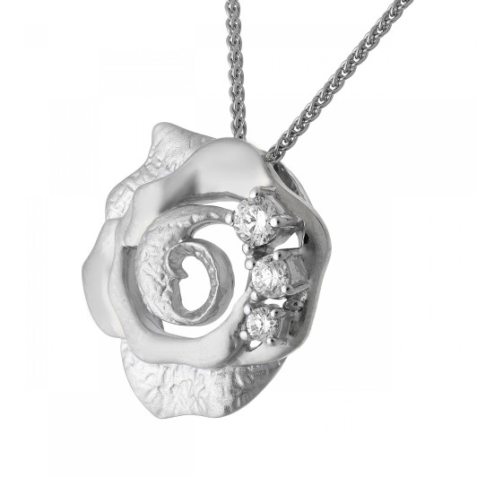 Orphelia® Damen Sterling Silber Halskette mit Anhänger - Silber ZH-7091