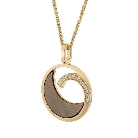 Orphelia® 'Amelia' Damen Sterling Silber Halskette mit Anhänger - Gold ZH-7371