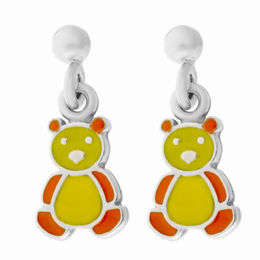 Orphelia® &#039;Bear&#039; Kind Zilver 925 925 Oorhangers - Zilverkleurig ZO-7140/YE