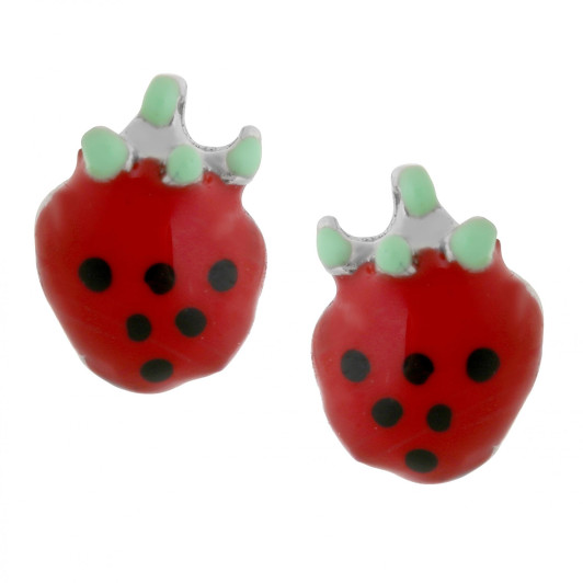 Orphelia® &#039;Apple&#039; Child&#039;s Sterling Silver Stud Earrings - Silver ZO-7149
