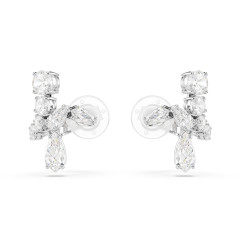 Swarovski® 'Matrix' Women's Base Metal Clip Earrings - Silver 5692523