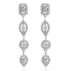 Gena.paris® 'Gabriella' Women's Sterling Silver Drop Earrings - Silver GBO1503-W
