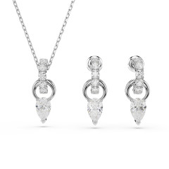 Swarovski® 'Mesmera' Women's Base Metal Set: Necklace + Earrings - Silver 5723197