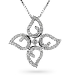 Orphelia® 'Charlene' Femmes Or blanc 18C Pendentif - Argent HD-4205