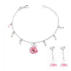 Orphelia® 'Cute' Kind Zilver 925 925 Set: Armband + Oorbel - Zilverkleurig SET-7133