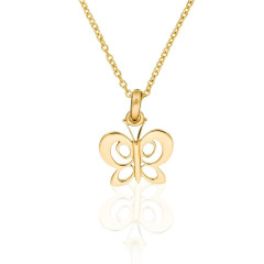 Orphelia® 'Butterfly' Women's Sterling Silver Chain with Pendant - Gold ZH-7074/1