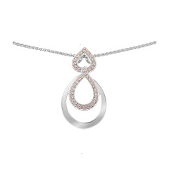 Orphelia® 'Amber' Women's Sterling Silver Chain with Pendant - Silver ZH-7092