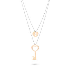 Orphelia® 'Izabella' Women's Sterling Silver Necklace - Silver/Rose ZK-7185