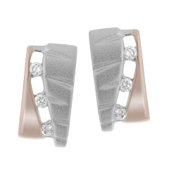 Orphelia® 'Lova' Dames Zilver 925 925 Oorknoppen - Zilver/Rosé ZO-7093