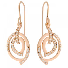 Orphelia® 'Celine' Women's Sterling Silver Drop Earrings - Rose ZO-7114/RG