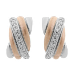 Orphelia® 'Joline' Dames Zilver 925 925 Oorknoppen - Zilver/Rosé ZO-7118