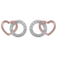 Orphelia® 'Ely' Dames Zilver 925 925 Oorknoppen - Zilver/Rosé ZO-7286