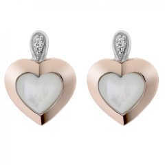 Orphelia® 'Debby' Women's Sterling Silver Stud Earrings - Silver/Rose ZO-7289/RG