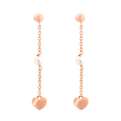 Orphelia® 'Nahara' Women's Sterling Silver Drop Earrings - Rose ZO-7378