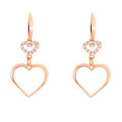 Orphelia® 'Alfina' Women's Sterling Silver Drop Earrings - Rose ZO-7383