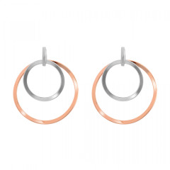 Orphelia® 'Margot' Women's Sterling Silver Drop Earrings - Silver/Rose ZO-7387