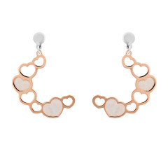 Orphelia® 'Maliya' Women's Sterling Silver Drop Earrings - Silver/Rose ZO-7388