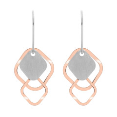 Orphelia® 'Inez' Women's Sterling Silver Drop Earrings - Silver/Rose ZO-7391