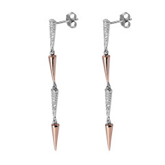 Orphelia® 'Aada' Dames Zilver 925 925 Oorhangers - Zilver/Rosé ZO-7433