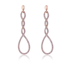 Orphelia® 'Aurora' Women's Sterling Silver Drop Earrings - Rose ZO-7459
