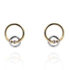 Orphelia® 'Antoine' Dames Zilver 925 925 Oorknoppen - Zilver/Goud ZO-7503/1
