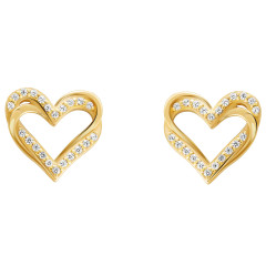 Orphelia® 'Cecilia' Dames Zilver 925 925 Oorknoppen - Goudkleurig ZO-7584/G