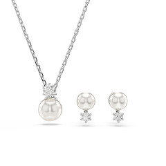 Swarovski® 'Matrix' Women's Base Metal Set: Necklace + Earrings - Silver 5689624