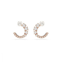 Swarovski® 'Matrix' Women's Gold Plated Metal Hoop Earrings - Rose 5692264
