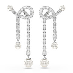 Swarovski® 'Matrix' Women's Base Metal Drop Earrings - Silver 5692417