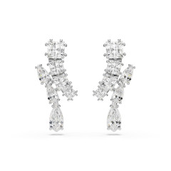 Swarovski® 'Matrix' Women's Base Metal Drop Earrings - Silver 5700418