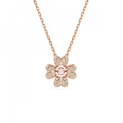 Swarovski® 'Idyllia' Women's Gold Plated Metal Necklace - Rose 5674211