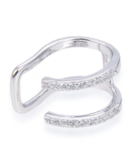Gena.paris® 'Double' Damen Sterling Silber Ohrstulpe - Silber GBO883-W