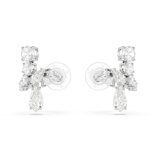 Swarovski® 'Matrix' Femmes Métall Boucles d'oreilles clip - Argent 5692523