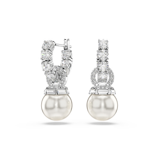 Swarovski® 'Matrix Pearl' Femmes Métall Boucle d'oreille - Argent 5691716