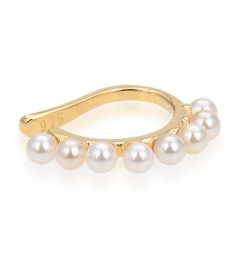 Gena.paris® 'Pearl' Damen Sterling Silber Ohrstulpe - Gold GBO1218-Y