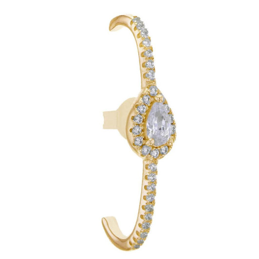Gena.paris® 'Mono' Damen Sterling Silber Ohrstecker - Gold GBO1284-Y