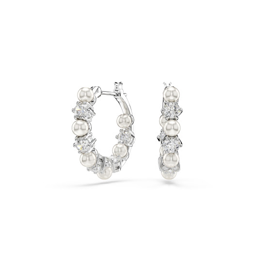 Swarovski® 'Matrix Pearl' Femmes Métall Boucle d'oreille - Argent 5709256