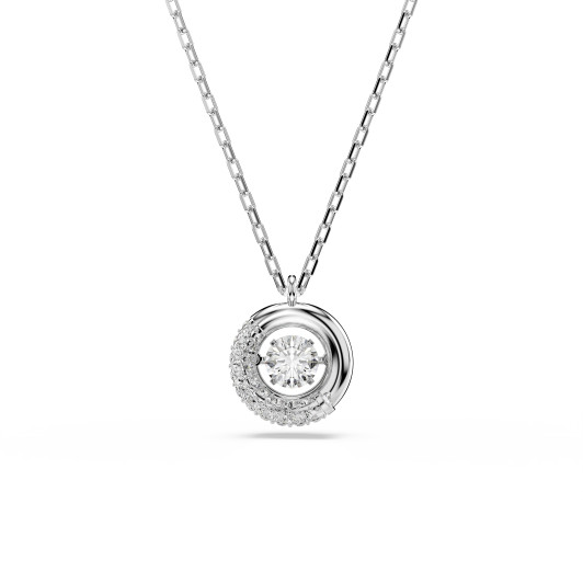 Swarovski® 'Dextera Round' Women's Base Metal Necklace - Silver 5733400
