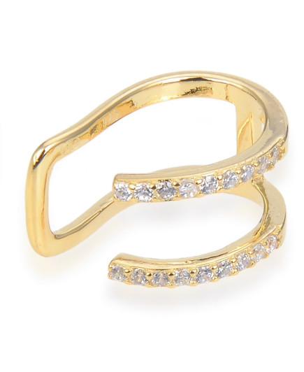 Gena.paris® 'Double' Damen Sterling Silber Ohrstulpe - Gold GBO883-Y