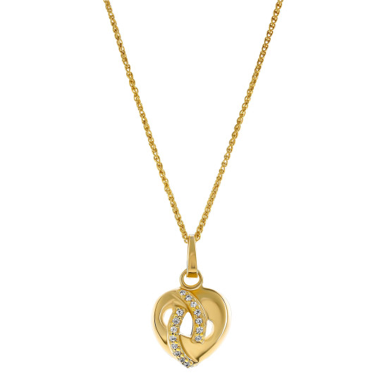 Orphelia® 'Amore' Dames Zilver 925 925 Hanger met Ketting - Goudkleurig ZH-7577/G