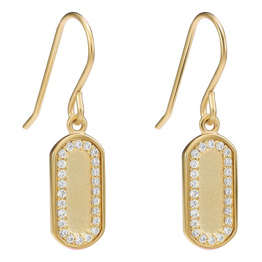 Orphelia® 'Malaga' Dames Zilver 925 925 Oorhangers - Goudkleurig ZO-7573/G
