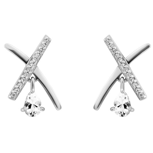 Orphelia® 'Charlotte' Dames Zilver 925 925 Oorhangers - Zilverkleurig ZO-7580/W