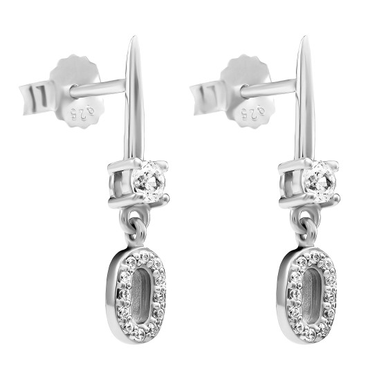 Orphelia® 'Lily' Dames Zilver 925 925 Oorhangers - Zilverkleurig ZO-7582