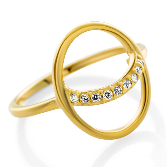 Orphelia® 'Amaliada' Dames Zilver 925 925 Ring (sieraad) - Goudkleurig ZR-7572
