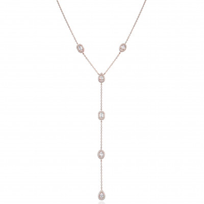Gena.paris® 'Gabriella' Women's Sterling Silver Necklace - Rose GC1580-R