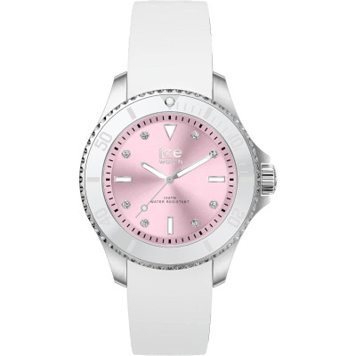 Ice Watch® Analogue 'Ice Steel - White Pastel Pink' Women's Watch (Small) 020366