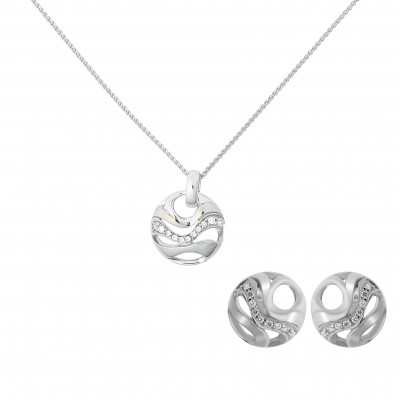 Orphelia® Women's Sterling Silver Set: Chain-Pendant + Earrings - Silver SET-7085 #1