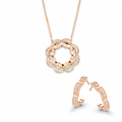 Orphelia Women's Silver Set: Chain-pendant + Earrings SET-7127/RG #1