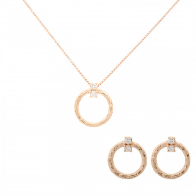 Orphelia Women's Silver Set: Chain-pendant + Earrings SET-7129/RG #1